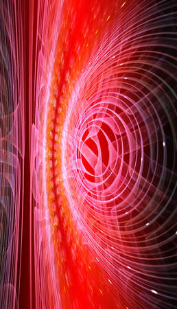 Abstract red waves and random circles, backgroundの写真素材