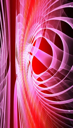 Abstract red waves and random circles, backgroundの写真素材