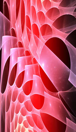 Abstract red waves and random circles, backgroundの写真素材