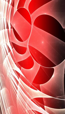 Abstract red waves and random circles, backgroundの写真素材