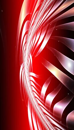 Abstract red waves and random circles, backgroundの写真素材