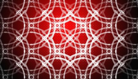 Abstract red waves and random circles, backgroundの写真素材