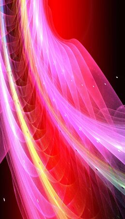 Abstract red waves and random circles, backgroundの写真素材