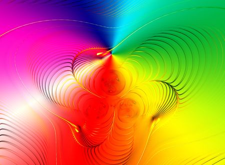 Abstract colorful waves and random circles, backgroundの写真素材