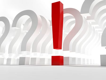 questions and exclamation signの写真素材