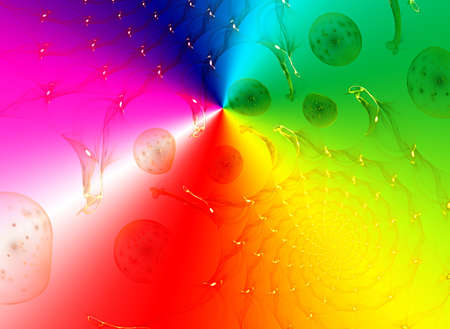 Abstract colorful waves and random circles, backgroundの写真素材
