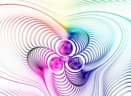 Abstract colorful waves and random circles, backgroundの写真素材