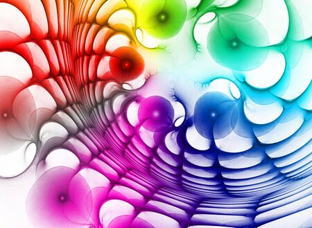 Abstract colorful waves and random circles, backgroundの写真素材