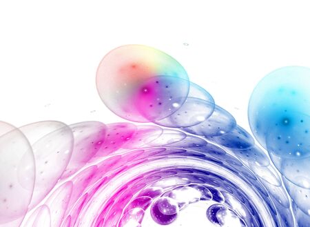 Abstract colorful waves and random circles, backgroundの写真素材