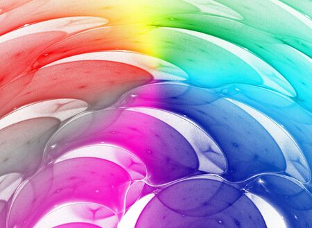 Abstract colorful waves and random circles, backgroundの写真素材