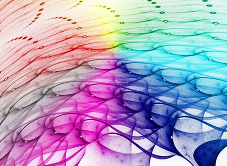 Abstract colorful waves and random circles, backgroundの写真素材