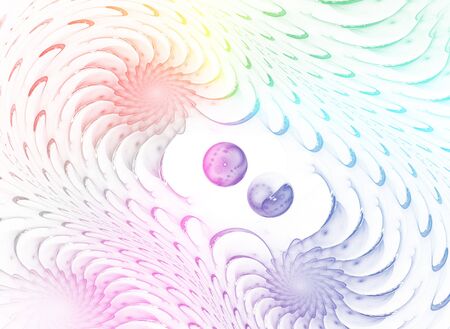 Abstract colorful waves and random circles, backgroundの写真素材
