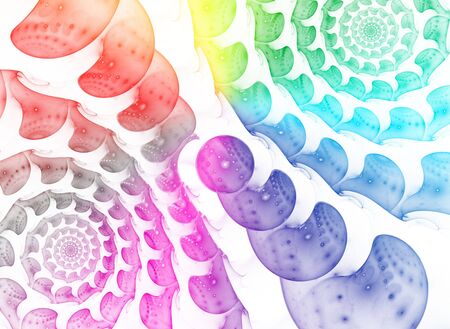 Abstract colorful waves and random circles, backgroundの写真素材
