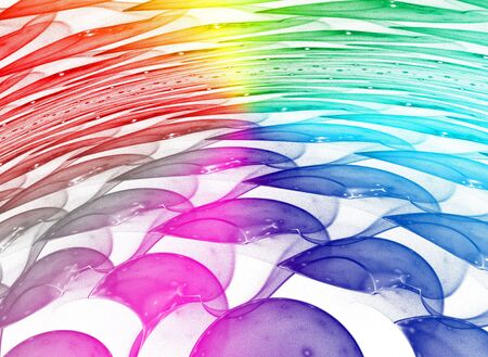 Abstract colorful waves and random circles, backgroundの写真素材