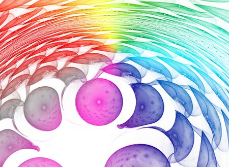 Abstract colorful waves and random circles, backgroundの写真素材