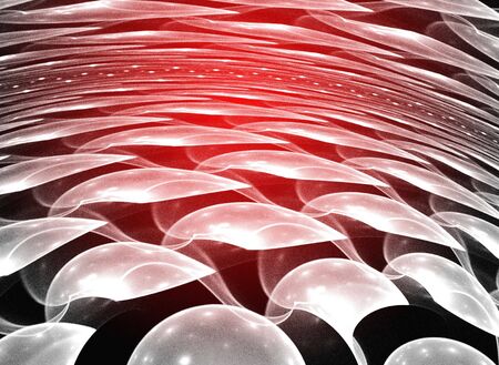 Abstract red waves and random circles, backgroundの写真素材