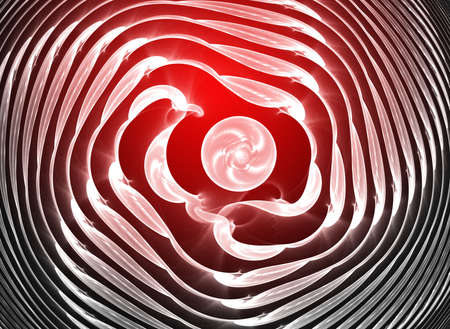 Abstract red waves and random circles, backgroundの写真素材