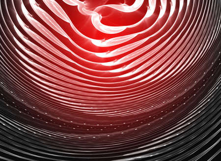 Abstract red waves and random circles, backgroundの写真素材