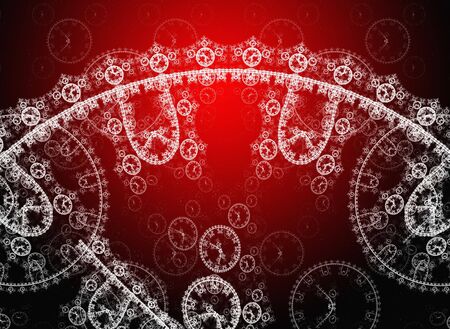 Abstract red waves and random circles, backgroundの写真素材