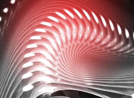Abstract red waves and random circles, backgroundの写真素材