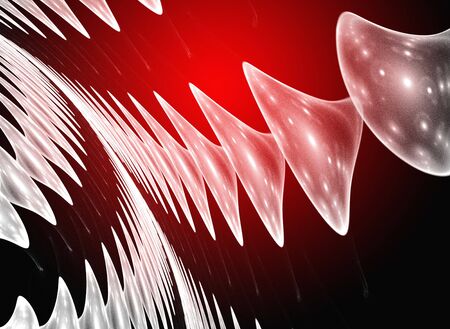 Abstract red waves and random circles, backgroundの写真素材