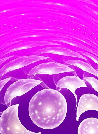 Abstract purple waves and random circles, backgroundの写真素材