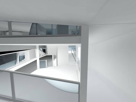 Hospital waiting room, conceptual architecture, clean space.の写真素材