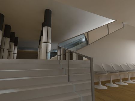 Hospital waiting room, conceptual architecture, clean space.の写真素材