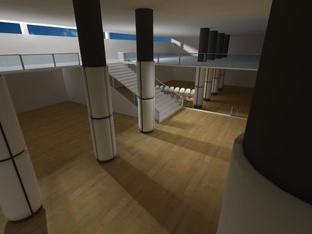 Hospital waiting room, conceptual architecture, clean space.の写真素材