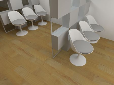 Hospital waiting room, conceptual architecture, clean space.の写真素材