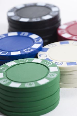 Chip poker picture over white bakground.の写真素材