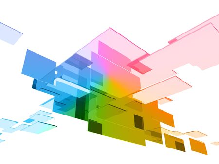 3d cubes with glossy light effectsの写真素材
