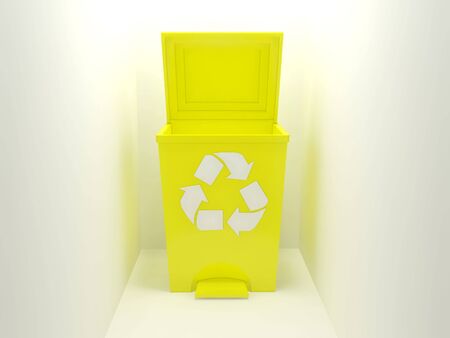 recycle bin,yellowの写真素材