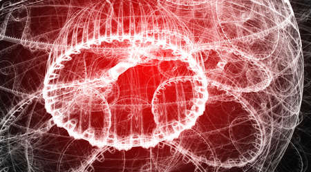 Red background. Abstract design. Red and white.の写真素材