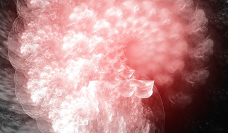 Abstract red waves and random circles, background