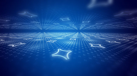 creative background with blue defocused effectの写真素材