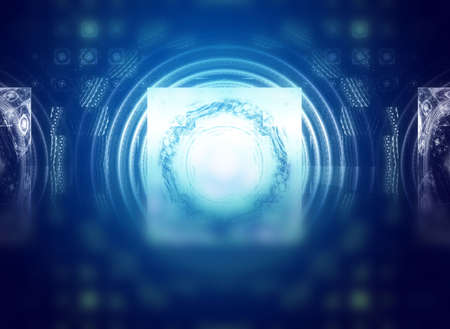 creative background with blue defocused effectの写真素材