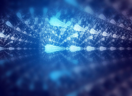 creative background with blue defocused effectの写真素材