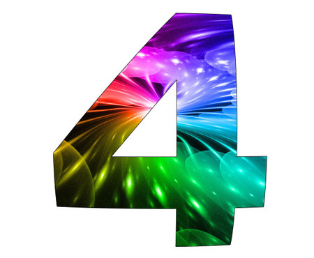 4 number with abstract design