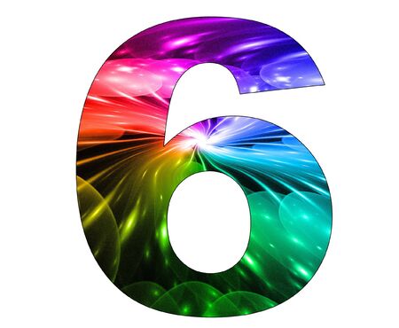 6 number with abstract designの写真素材
