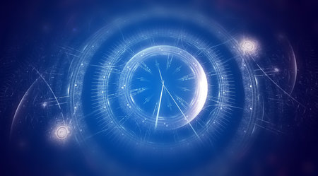 creative background with blue defocused effectの写真素材