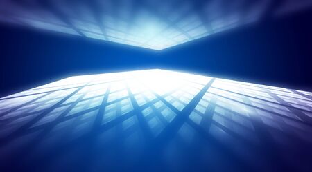 creative background with blue defocused effectの写真素材