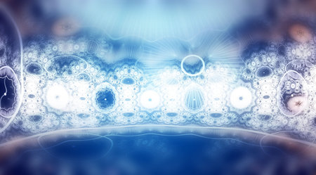 creative background with blue defocused effectの写真素材