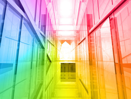 conceptual architecture, open space of colorsの写真素材