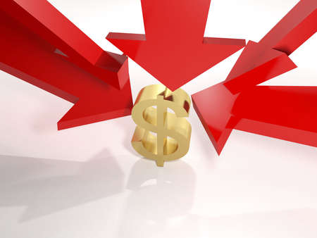 The falling value of the dollarの写真素材