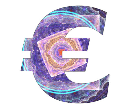 Euro symbol with abstract designの写真素材