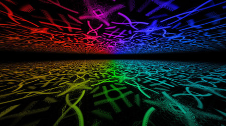 Horizon fractal, abstract landscape.