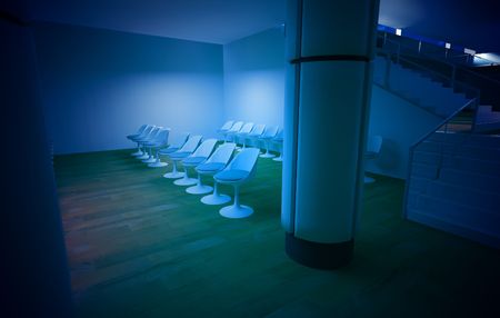 Hospital waiting room, conceptual architecture, clean space.の写真素材