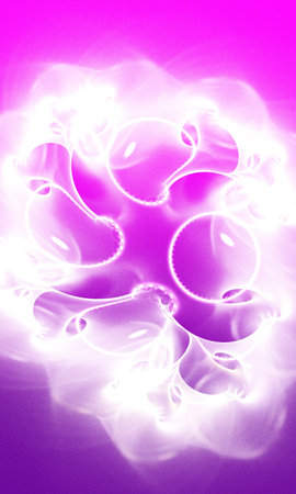 Abstract purple waves and random circles, background