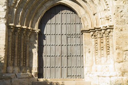 Church of San Felipe, built in the S. XIII transitional Romanesque to Gothic. Brihuega, Spainの写真素材